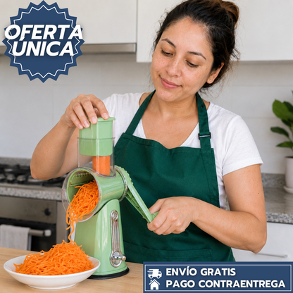Susteas™: Rallador Giratorio Multiusos con Cuchillas Intercambiables y Succión Firme para Cortes Rápidos + EBOOK GRATIS 🎁