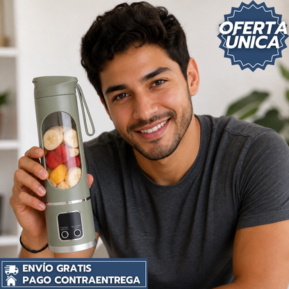 Licuadora Portátil™: Que Tritura Frutas, Hielo y Proteínas en Segundos para Disfrutar Bebidas Frescas en Cualquier Lugar + EBOOK GRATIS 🎁