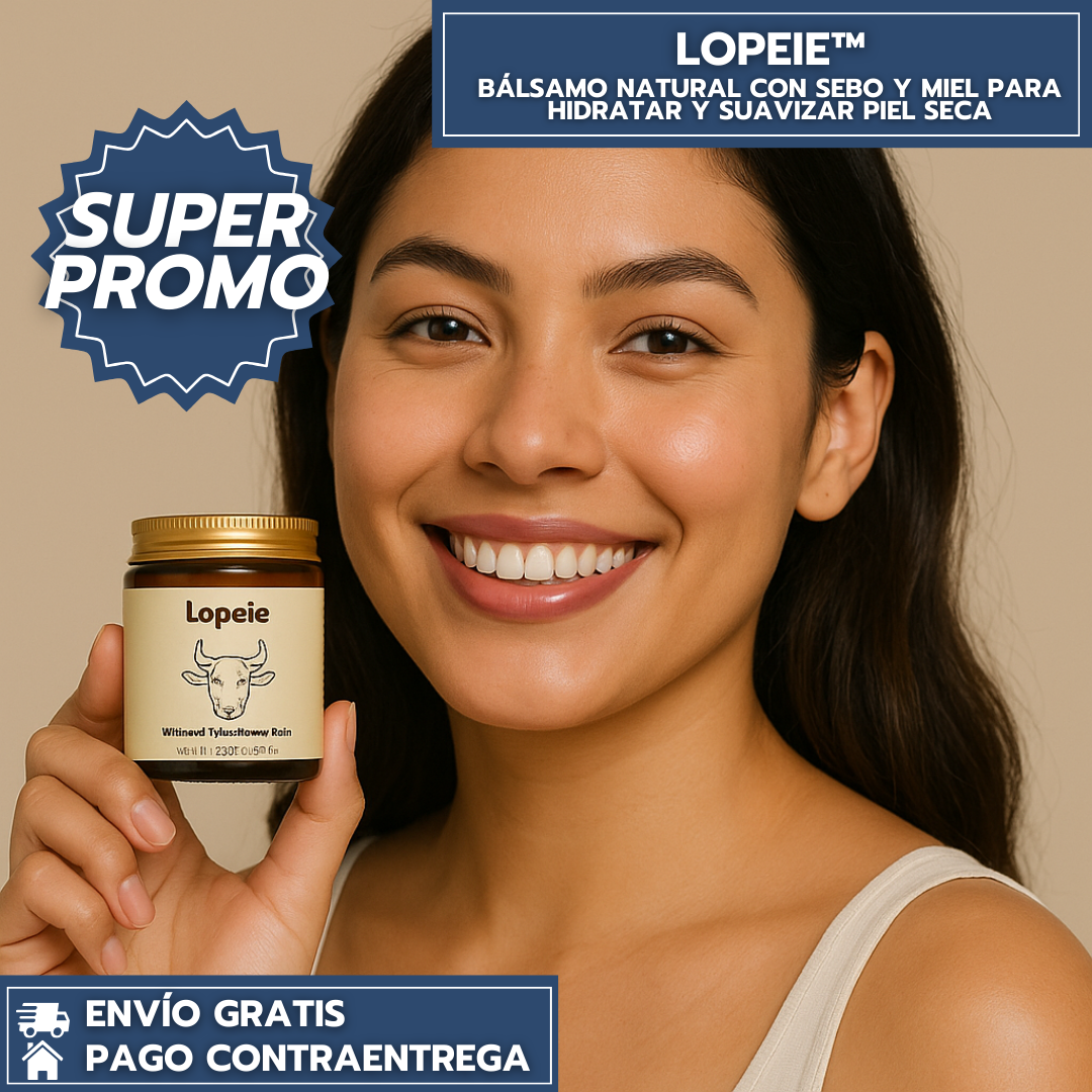 Lopeie™: Bálsamo Natural con Sebo y Miel para Hidratar y Suavizar Piel Seca